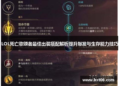 LOL死亡歌颂者最佳出装搭配解析提升爆发与生存能力技巧